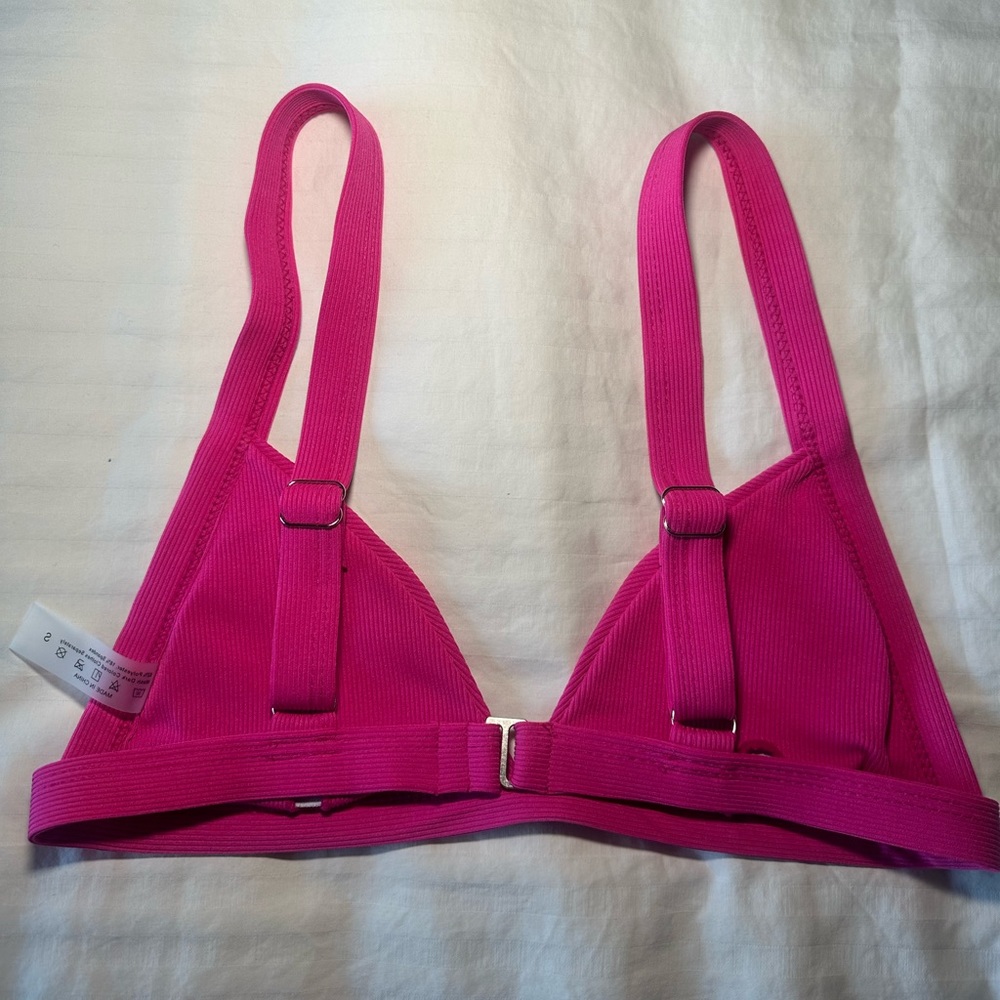 Pink Ribbed Bikini Top - Picture 2 of 2